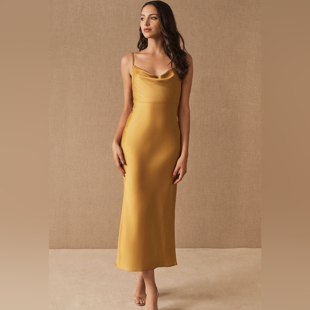 BHLDN Cali Satin Midi Dress